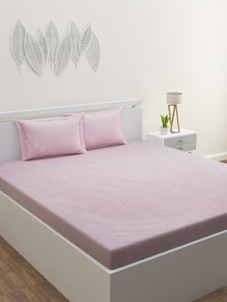 Happy Hues - Tussah King Size Bedsheet with 2 Pillow Covers 100% Cotton 180 Tc