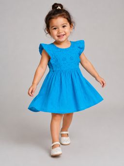 Creative Kids - Baby Turquoise Schiffli Twirl Dress