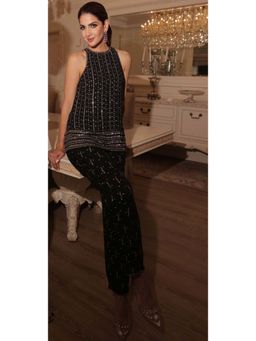 Kay Kay BY KKHUSHI SAHAII - Aura Embellished Round Neck Top With Pant Co- Ord Set