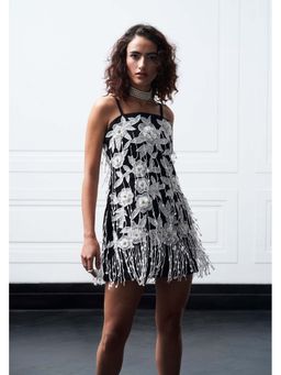 Kay Kay BY KKHUSHI SAHAII - Zelda Black Embellished Shoulder Straps Mini Dress