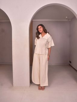 WHY SO BLUE - Cream Amara Co-Ord Set