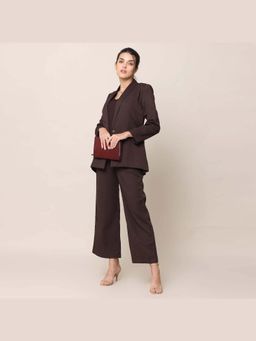 Saltpetre - Donna Coffee Brown 3 Piece Blazer Suit