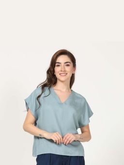 Saltpetre - Aurora Lenzing Modal Pastel Blue Top