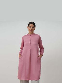 Saltpetre - Dusty Pink Pleated Organic Cotton Tunic