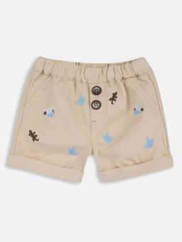 Chicco - Boys Beige Embroidered Shorts