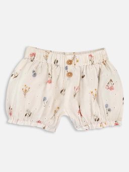 Chicco - Girls Beige Floral Printed Shorts