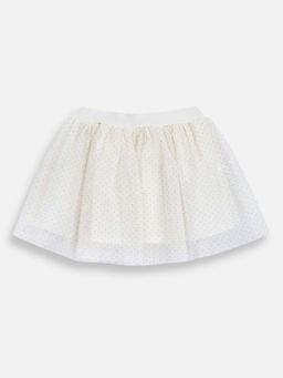 Chicco - Girls Off White Polka Dot Printed Skirt