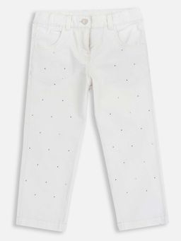 Chicco - Girls White Embellished Jeans