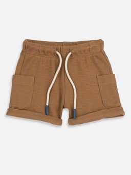 Chicco - Boys Medium Brown Solid Shorts