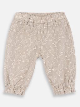 Chicco - Girls Medium Beige Embroidered Joggers