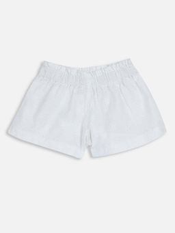 Chicco - Girls White Embroidered Shorts