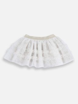 Chicco - Girls Medium White Embellished Skirt