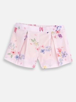 Chicco - Girls Light Pink Floral Printed Shorts