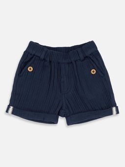 Chicco - Boys Navy Blue Solid Shorts