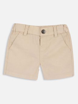 Chicco - Boys Beige Solid Woven Shorts