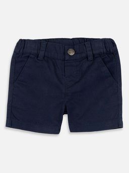 Chicco - Boys Navy Blue Solid Woven Shorts