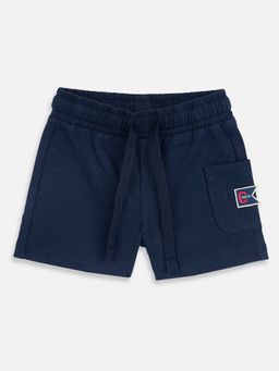 Chicco - Boys Navy Blue Solid Drawstring Shorts