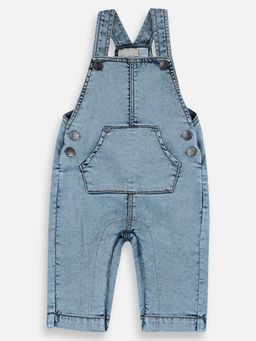 Chicco - Boys Light Blue Solid Long Dungaree