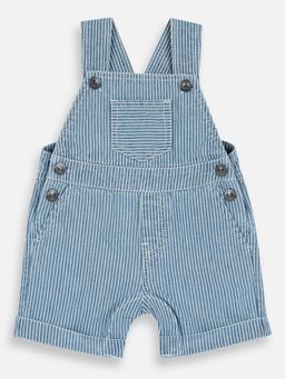 Chicco - Boys Medium Blue Striped Short Dungaree