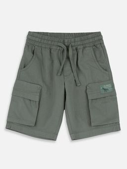 Chicco - Boys Green Solid Drawstring Shorts