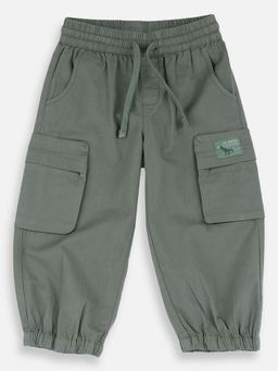 Chicco - Boys Medium Green Solid Joggers