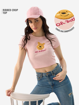 The Souled Store - Official Winnie The Pooh: Blush Bear Women Crop Top