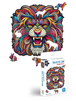 Webby - Majestic Lion Jigsaw Wooden Zentangle Art Design Puzzle (25 Pieces) (3-12 Years)