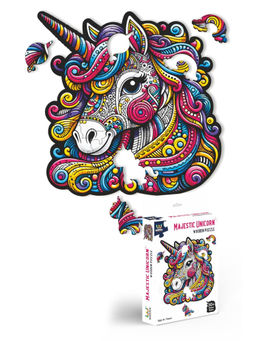 Webby - Majestic Unicorn Jigsaw Wooden Zentangle Art Design Puzzle (25 Pieces) (3-12 Years)