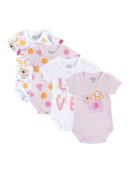 Chicco - Unisex Multi-Color Printed Romper (Pack of 4)