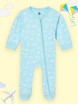 The Mom Store - Unisex Aqua Printed Romper
