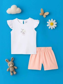 Nautinati - Girls Cotton Printed Top and Shorts