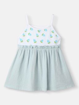 Nautinati - Girls Cotton Knit and Woven Printed Dress