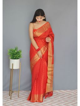 EXCLUSIVA - Red Patola Saree with Unstitched