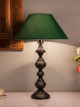 Homesake - Nordic Black Table Lamp Green Drum Shade
