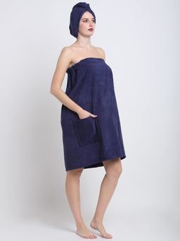 Creeva - Navy Blue Cotton Bath Wrap