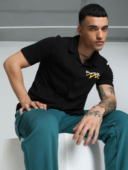 Puma - Knitted Men's Black Shirt