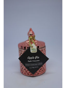 Tara Candles - Apple Pie Colored Candy Glass Jar Candle With Glass Lid