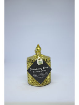 Tara Candles - Strawberry Burst Colored Candy Glass Jar Candle With Glass Lid