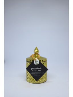 Tara Candles - Pinacolada Colored Candy Glass Jar Candle With Glass Lid