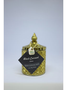 Tara Candles - Black Current Colored Candy Glass Jar Candle With Glass Lid