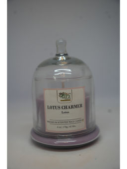 Tara Candles - Lotus Charmer Transparent Bell Glass Jar Candle With Lid