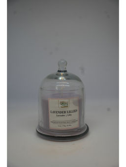 Tara Candles - Lavender Lillies Transparent Bell Glass Jar Candle With Lid