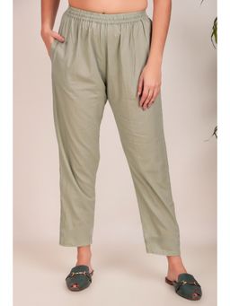 Zuri - Olive Women Comfort Fit Premium Cotton Pant