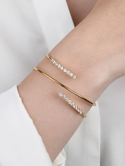 Lilly & Sparkle - Brass Gold Plated Cz Stone Studded Adjustable Bracelet