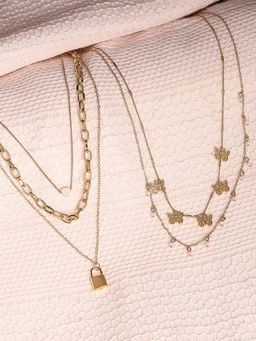 Lilly & Sparkle - Combo Pack of Gold Plated Contemporary Layered Necklaces