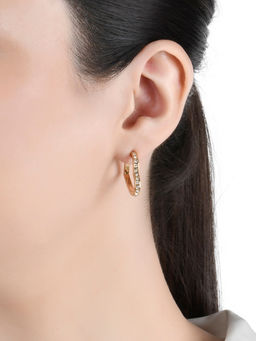 Lilly & Sparkle - Gold & Pearl Crystal Half-Hoop Earring Set