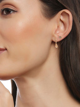 Lilly & Sparkle - Gold Toned Pearl & Stone Studded Set of 22 Studs & 2 Hoops Pack