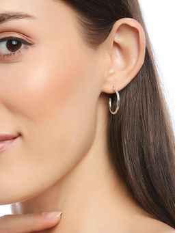 Lilly & Sparkle - Set of 3 Mix Plating Geometric Hoop Earrings
