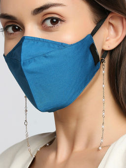 Lilly & Sparkle - Gold Toned Pearl Beaded Station Mask Chain