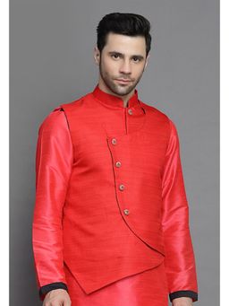UTSAV FASHION - Red Angrakha Nehru Jacket